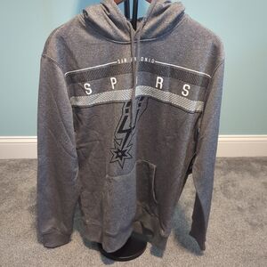 San Antonio Spurs Men's Gray Pullover Hoodie with Team Logo